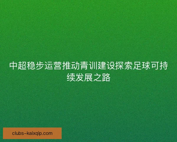 中超稳步运营推动青训建设探索足球可持续发展之路 中超稳步运营推动青训建设探索足球可持续发展之路